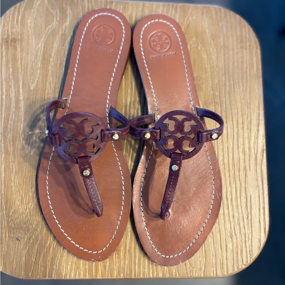 Tory Burch Brown Leather Sandals